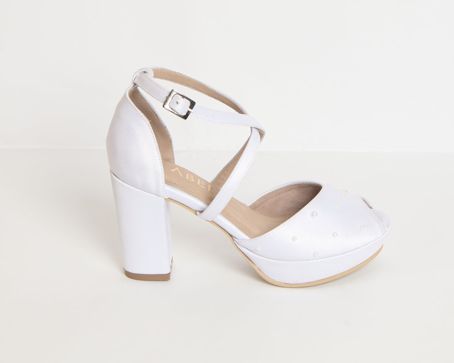 Sandalias Dina Cruzado Rasso Blanco Perlas - Talla 35