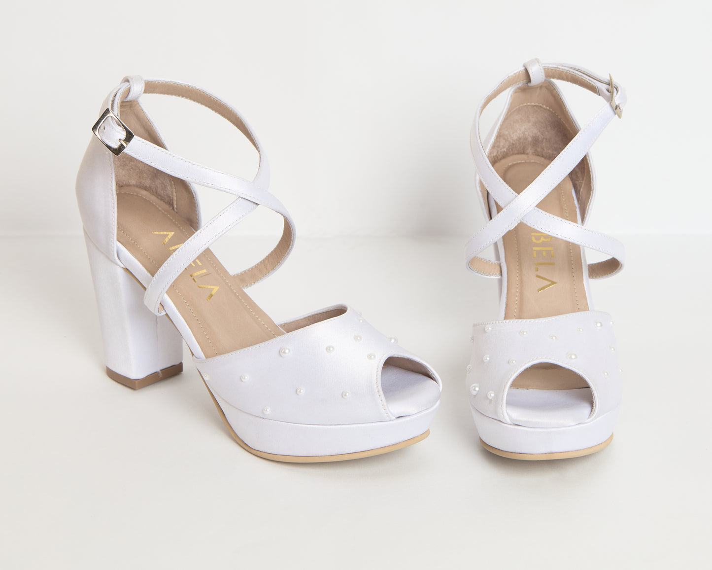 Sandalias Dina Cruzado Rasso Blanco Perlas - Talla 35