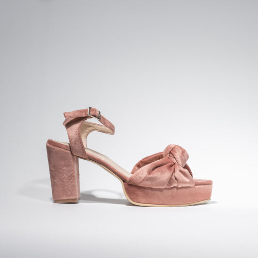 Sandalias Nudo Terciopelo Chocolate - Talla 36