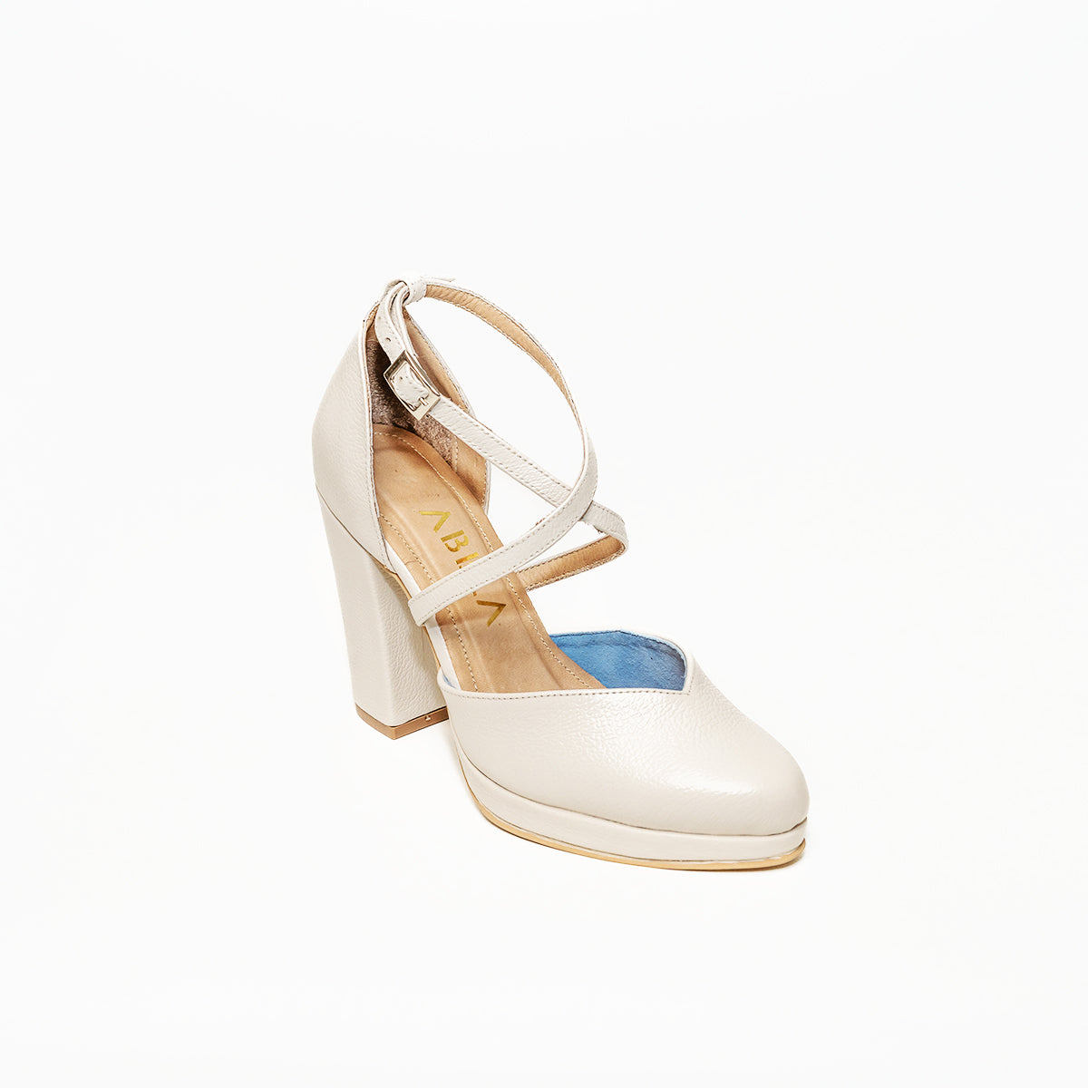 Tacones Dina Cruzado Marfil - Talla 34