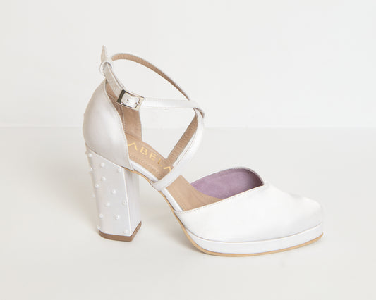 Tacones Dina Cruzado Rasso Blanco - Talla 36