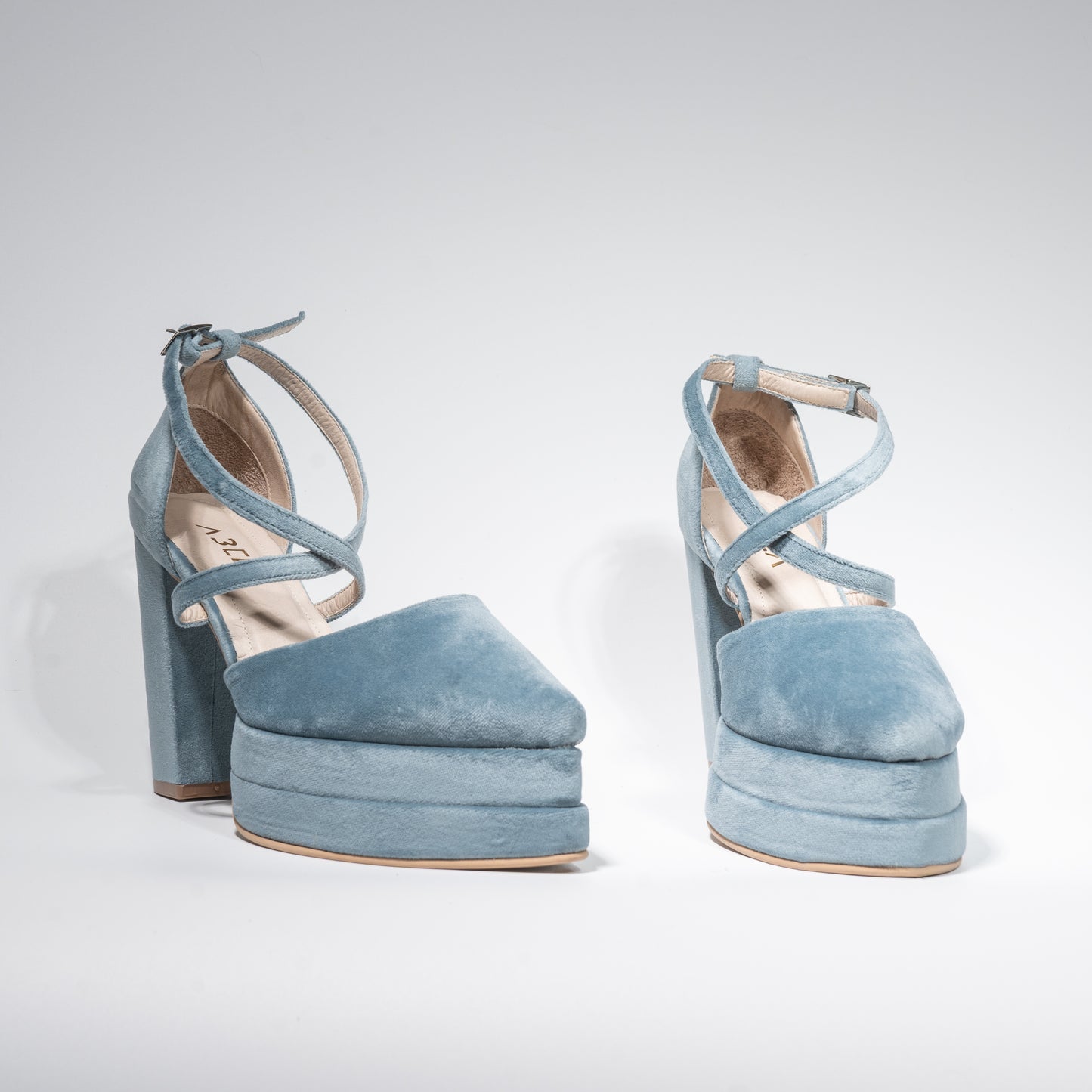 Tacones Ensueño Cruzado Azul - Talla 37