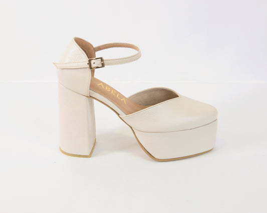 Tacones Velvet Marfil - Talla 34