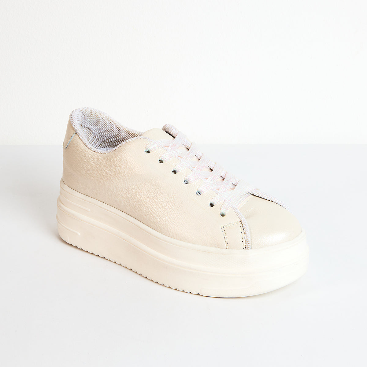 Tenis Glam - Crema Nacar - Talla 35