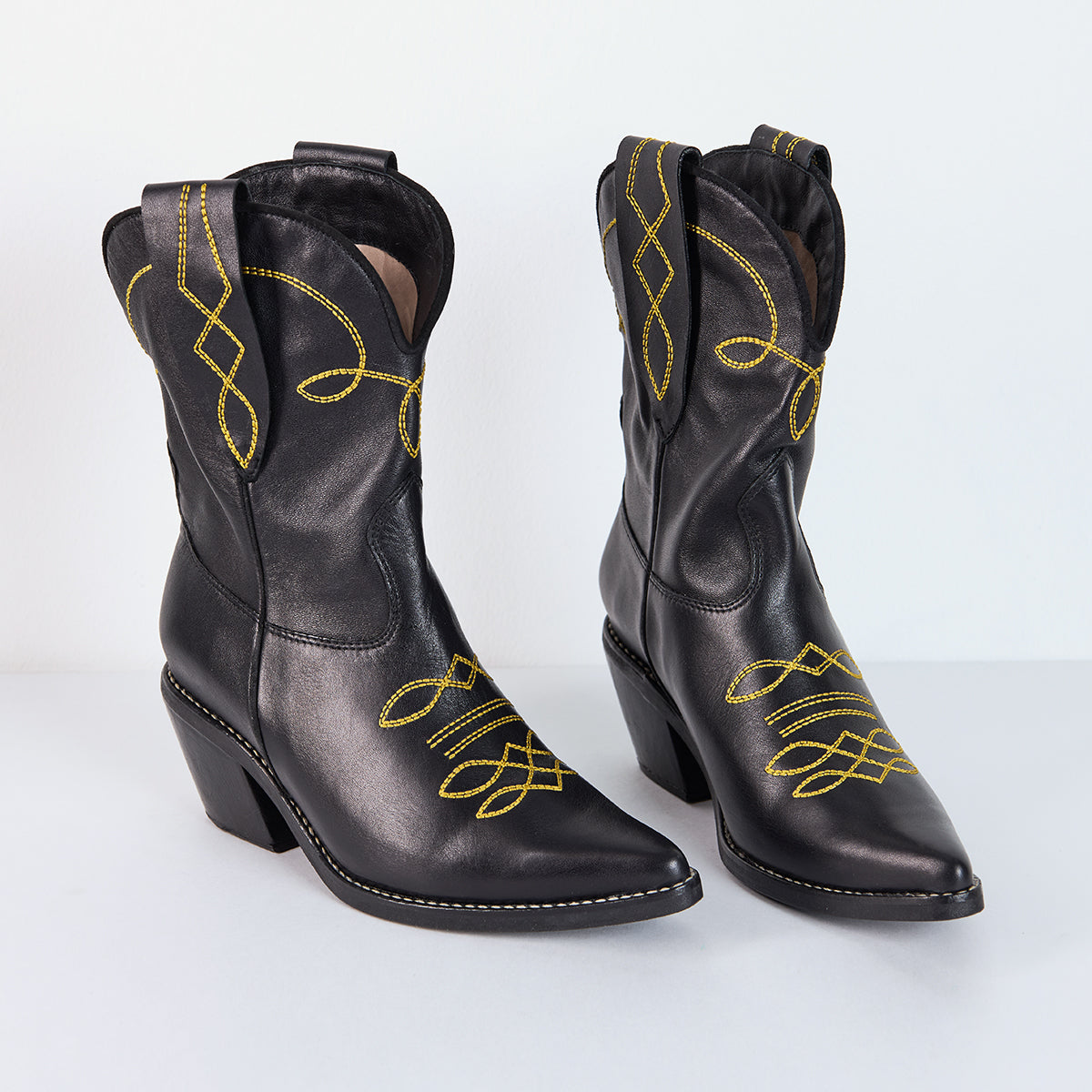 Botas Texanas Non La - Black & Gold