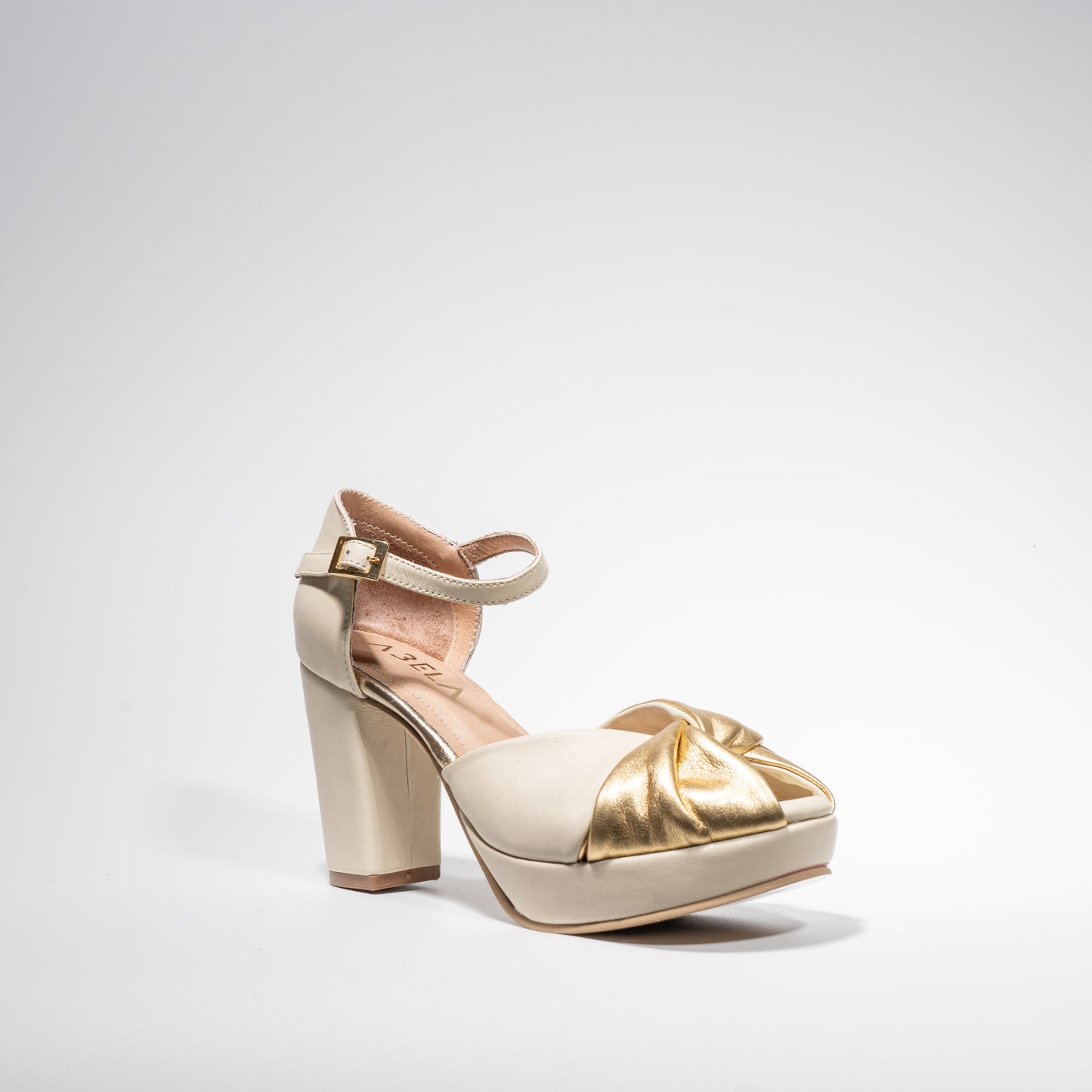 Sandalias Antorcha Blanco Oro - Talla 36