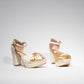 Sandalias Antorcha Blanco Oro - Talla 36