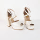 Sandalias Dina Cruzado Cuadrado - Blanco Nacar - Talla 39