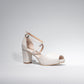 Sandalias Dina Cruzado Cuero Blanco - Talla 36