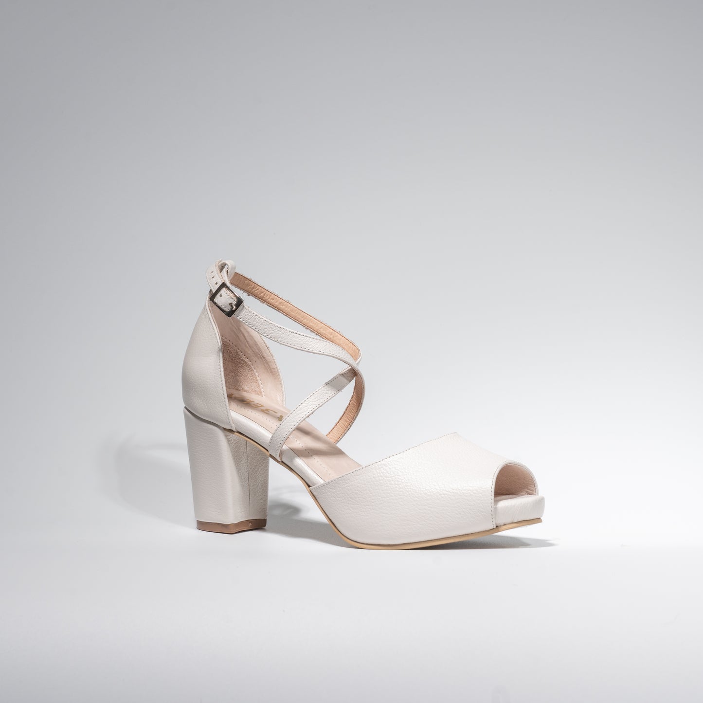 Sandalias Dina Cruzado Cuero Blanco - Talla 36