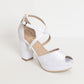 Sandalias Dina Cruzado Rasso Blanco Perlas - Talla 35