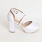 Sandalias Dina Cruzado Rasso Blanco Perlas - Talla 35