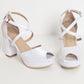 Sandalias Dina Cruzado Rasso Blanco Perlas - Talla 35