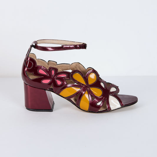 Wine Flowering Sandals- Size 39/40