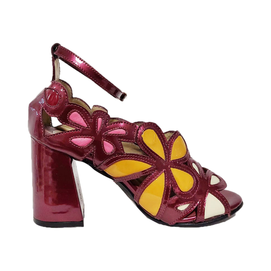 Wine Flowering Sandals- Size 39/40