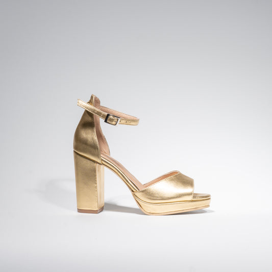 Sandalias María Cuero Dorado - Talla 35