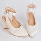 Tacones Alas Maravilla Blanco - Talla 39