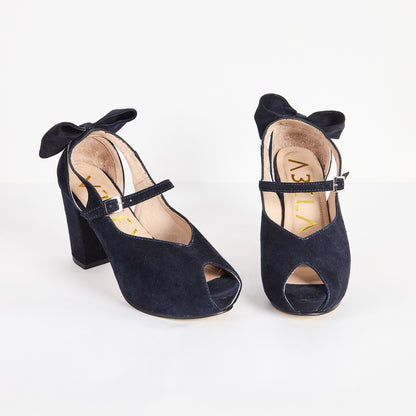 Tacones Bow Azul