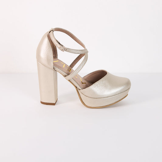 Tacones Dina Cruzado - Champaña - Talla 36