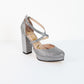 Tacones Dina Cruzado - Escarcha Plomo - Talla 36.5