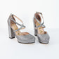 Tacones Dina Cruzado - Escarcha Plomo - Talla 36.5