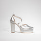 Tacones Dina Cruzado  Plata  - Talla 38