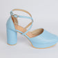 Tacones Dina Cruzado Azul - Talla 37