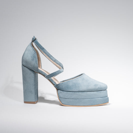 Tacones Ensueño Cruzado Azul - Talla 37