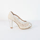 Tacones Peep Toe Encaje Moras- Talla 36