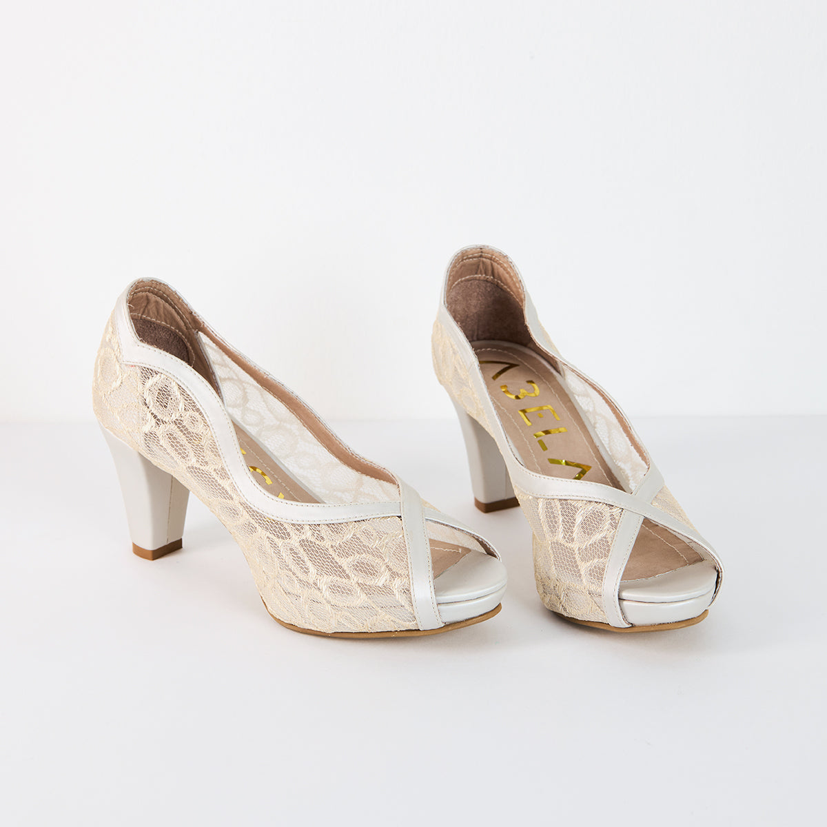 Tacones Peep Toe Encaje Susana - Talla 36