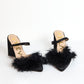 Tacones Plumas Negro - Talla 39