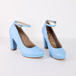 Tacones Pumps - Azul Bebe - Talla 35