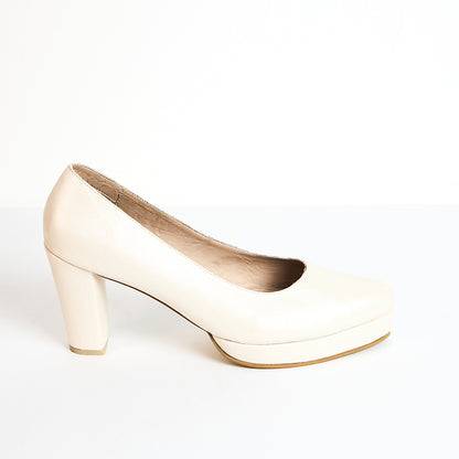 Tacones Pumps  - Crema Nacar - Talla 40