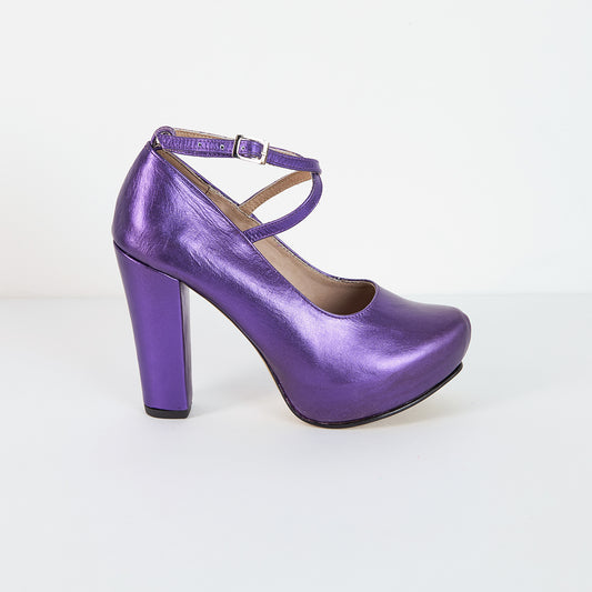 Tacones Pumps Cruzados - Morado - Talla 36