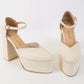 Tacones Velvet Marfil - Talla 34