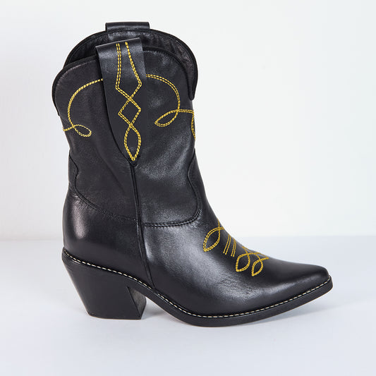 Botas Texanas Non La - Black & Gold