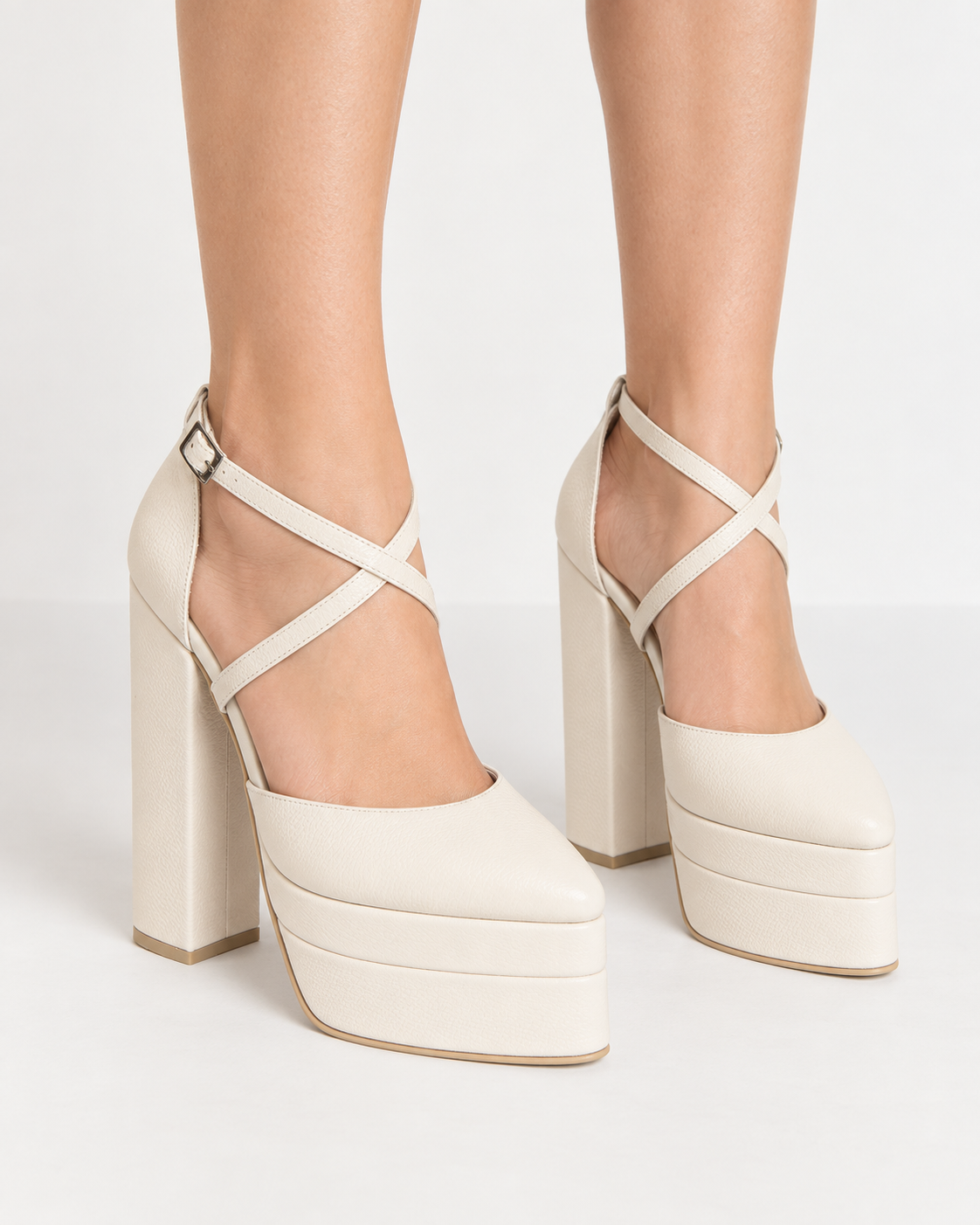 Tacones Ensueño Cruzado Marfil