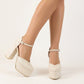 Tacones Velvet Marfil