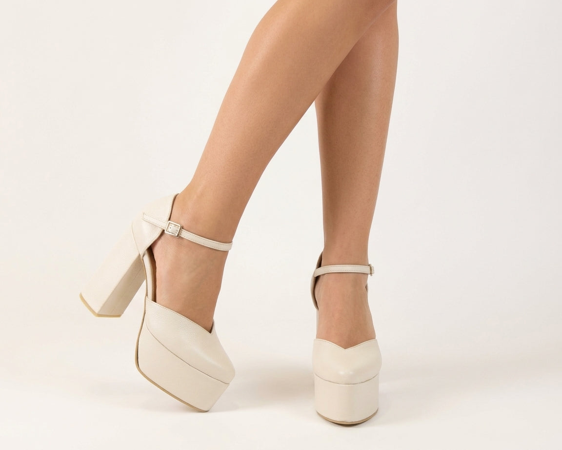 Tacones Velvet Marfil