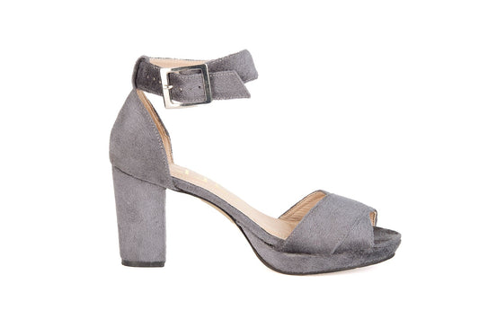 Sandalias Valentina Terciopelo Gris - Talla 38